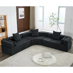 Canapé d'angle modulaire en bouclette, 3 pièces, 282 cm