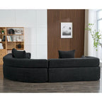 Canapé d'angle modulaire en bouclette, 3 pièces, 282 cm