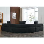 Canapé d'angle modulaire en bouclette, 3 pièces, 282 cm