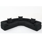 Canapé d'angle modulaire en bouclette, 3 pièces, 282 cm