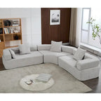 Canapé d'angle modulaire en bouclette, 3 pièces, 282 cm