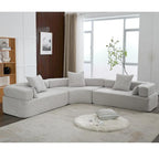 Canapé d'angle modulaire en bouclette, 3 pièces, 282 cm