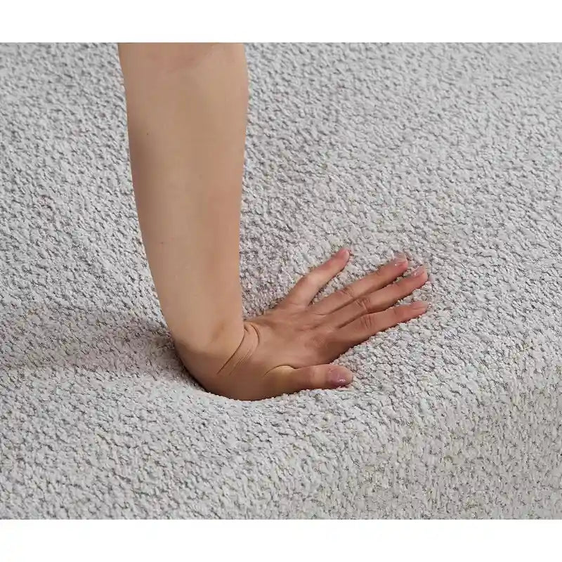 Canapé d'angle modulaire en bouclette, 3 pièces, 282 cm