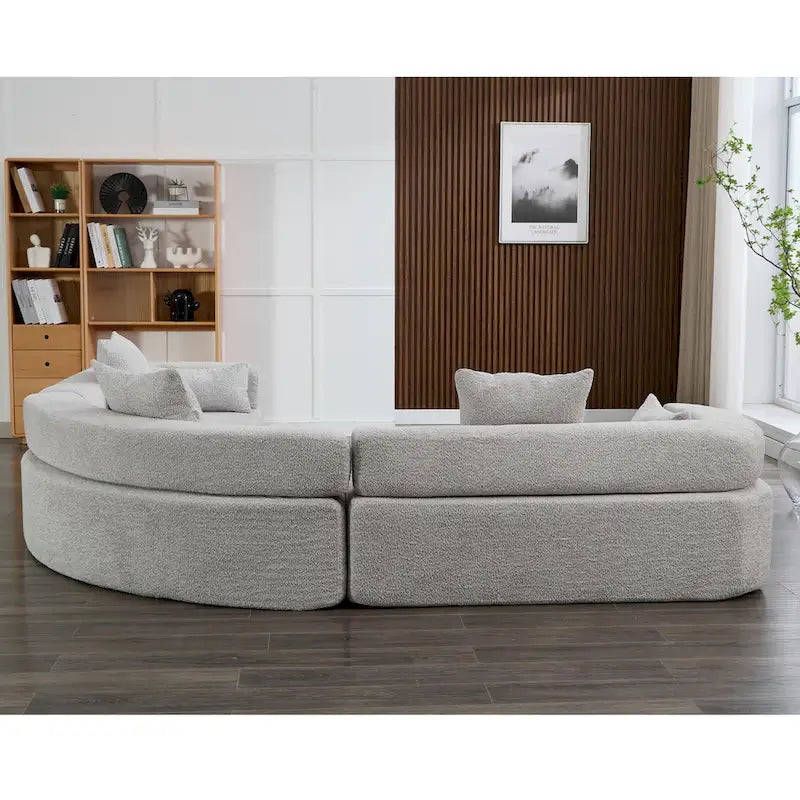 Canapé d'angle modulaire en bouclette, 3 pièces, 282 cm