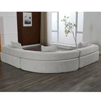 Canapé d'angle modulaire en bouclette, 3 pièces, 282 cm