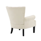 Fauteuil moderne beige de 73,66 cm avec dossier à canaux – Tissu doux et mousse haute densité