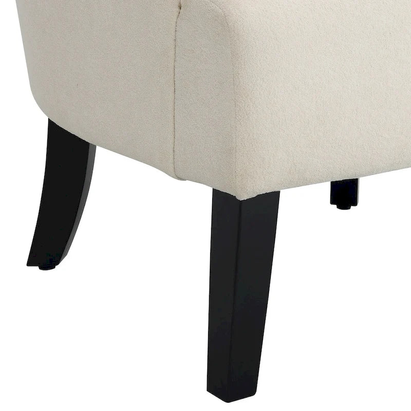Fauteuil moderne beige de 73,66 cm avec dossier à canaux – Tissu doux et mousse haute densité
