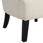 Fauteuil moderne beige de 73,66 cm avec dossier à canaux – Tissu doux et mousse haute densité