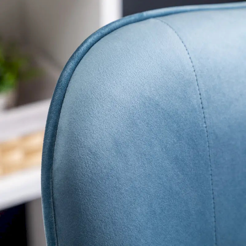 Fauteuil d'appoint capitonné en polyester bleu de 76 cm avec pieds en bois massif