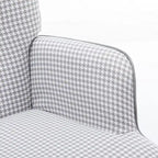 Fauteuil à bascule, fauteuil à bascule en tissu doux pied-de-poule et cuir pour chambre d'enfant