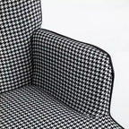 Fauteuil à bascule, fauteuil à bascule en tissu doux pied-de-poule et cuir pour chambre d'enfant