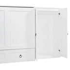 Lit escamotable Queen Size avec port USB, grand tiroir et combo armoire/bureau