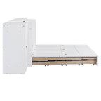 Lit escamotable Queen Size avec port USB, grand tiroir et combo armoire/bureau