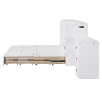 Lit escamotable Queen Size avec port USB, grand tiroir et combo armoire/bureau