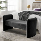 Banc rembourré en polyester avec cadre en H et rembourrage en mousse – 52" L, capacité de 250 lb, assemblage facile