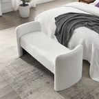 Banc rembourré en polyester avec cadre en H et rembourrage en mousse – 52" L, capacité de 250 lb, assemblage facile