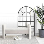Banc rembourré en polyester avec cadre en H et rembourrage en mousse – 52" L, capacité de 250 lb, assemblage facile