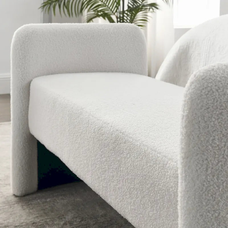 Banc rembourré en polyester avec cadre en H et rembourrage en mousse – 52" L, capacité de 250 lb, assemblage facile