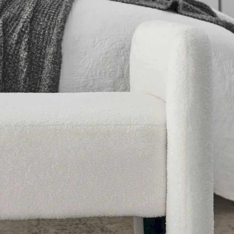 Banc rembourré en polyester avec cadre en H et rembourrage en mousse – 52" L, capacité de 250 lb, assemblage facile