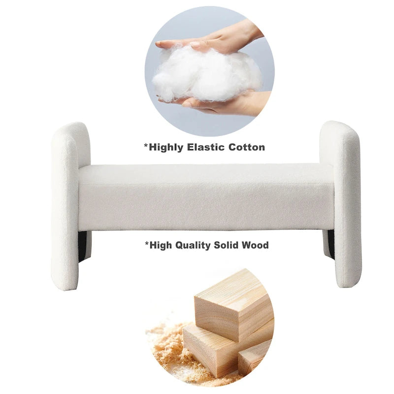 Banc rembourré en polyester avec cadre en H et rembourrage en mousse – 52" L, capacité de 250 lb, assemblage facile