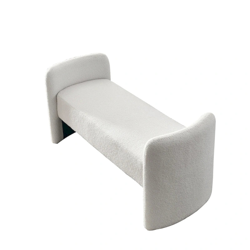 Banc rembourré en polyester avec cadre en H et rembourrage en mousse – 52" L, capacité de 250 lb, assemblage facile