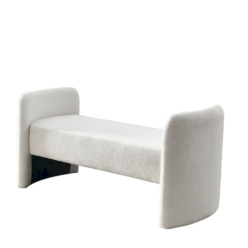 Banc rembourré en polyester avec cadre en H et rembourrage en mousse – 52" L, capacité de 250 lb, assemblage facile