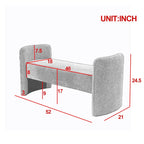 Banc rembourré en polyester avec cadre en H et rembourrage en mousse – 52" L, capacité de 250 lb, assemblage facile