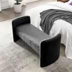 Banc rembourré en polyester avec cadre en H et rembourrage en mousse – 52" L, capacité de 250 lb, assemblage facile