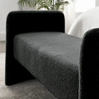 Banc rembourré en polyester avec cadre en H et rembourrage en mousse – 52" L, capacité de 250 lb, assemblage facile
