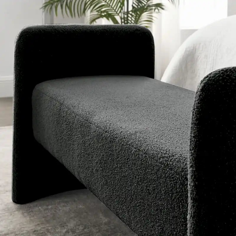 Banc rembourré en polyester avec cadre en H et rembourrage en mousse – 52" L, capacité de 250 lb, assemblage facile