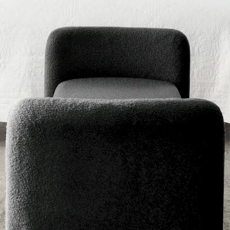 Banc rembourré en polyester avec cadre en H et rembourrage en mousse – 52" L, capacité de 250 lb, assemblage facile