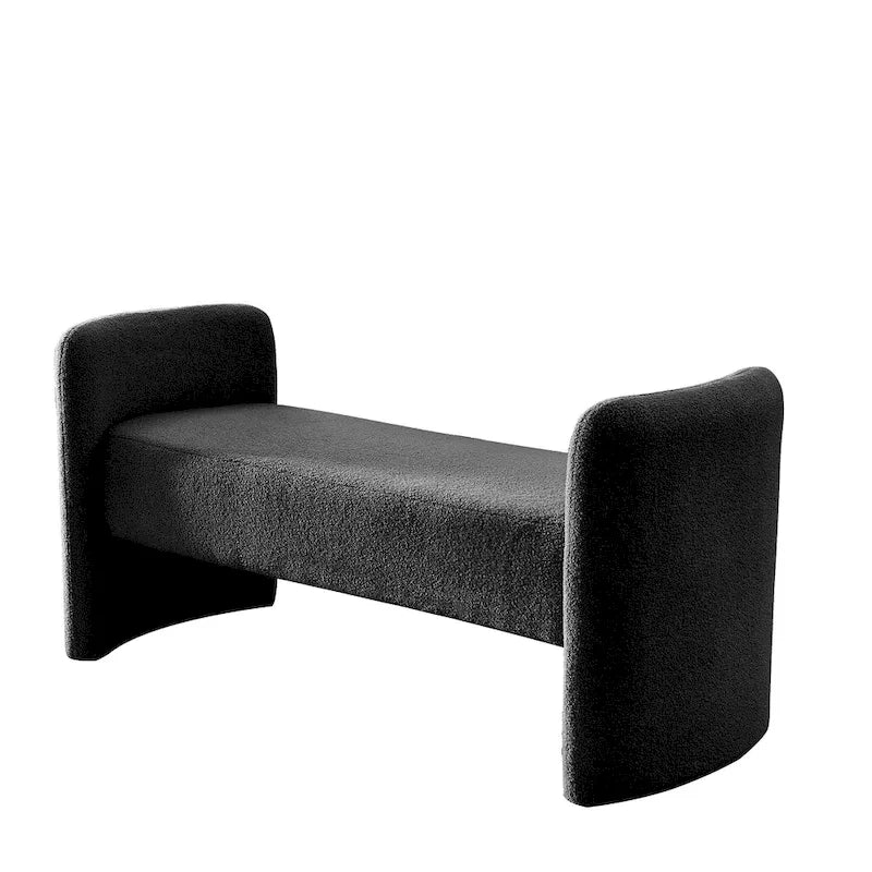 Banc rembourré en polyester avec cadre en H et rembourrage en mousse – 52" L, capacité de 250 lb, assemblage facile