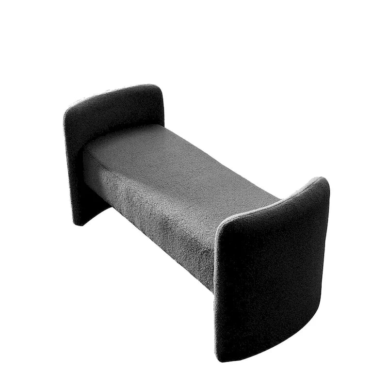 Banc rembourré en polyester avec cadre en H et rembourrage en mousse – 52" L, capacité de 250 lb, assemblage facile