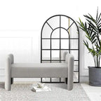 Banc rembourré en polyester avec cadre en H et rembourrage en mousse – 52" L, capacité de 250 lb, assemblage facile