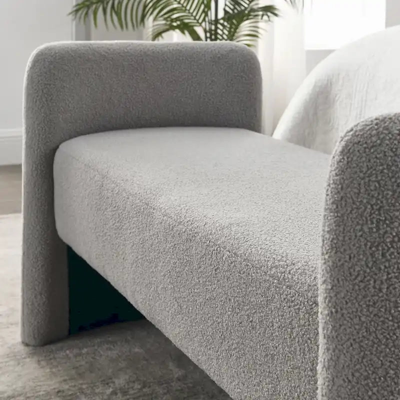 Banc rembourré en polyester avec cadre en H et rembourrage en mousse – 52" L, capacité de 250 lb, assemblage facile
