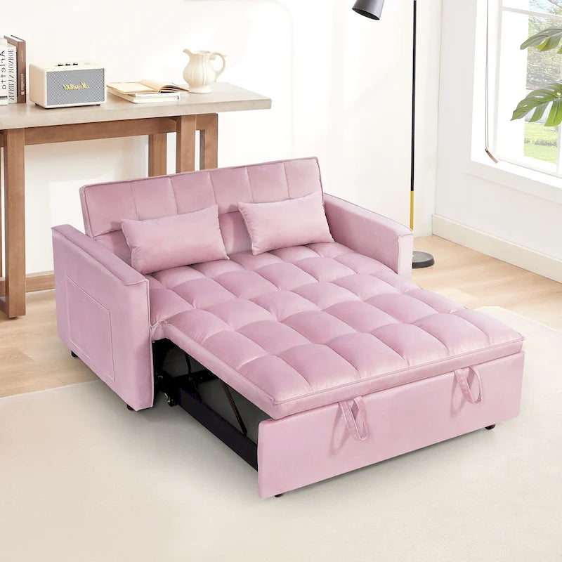 Canapé-lit convertible moderne avec futon, dossier réglable, accoudoirs