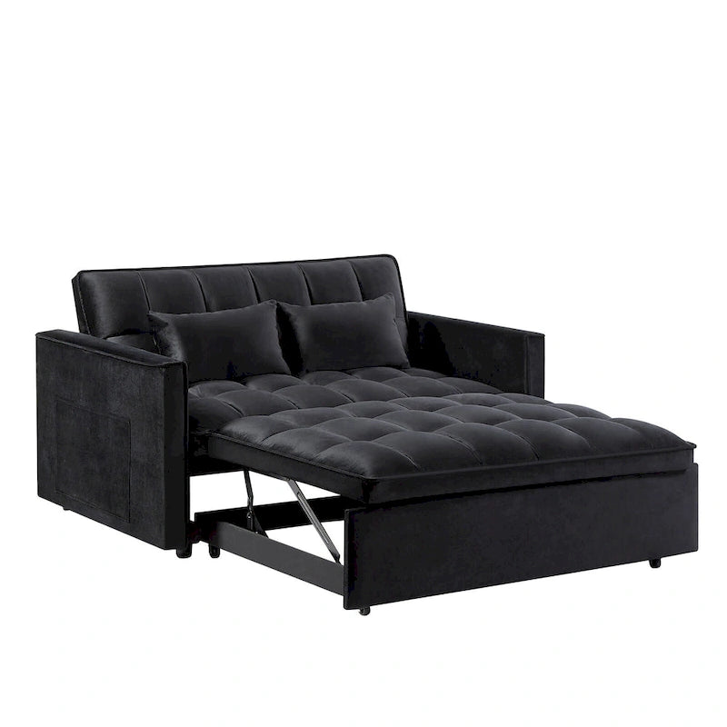 Canapé-lit convertible moderne avec futon, dossier réglable, accoudoirs