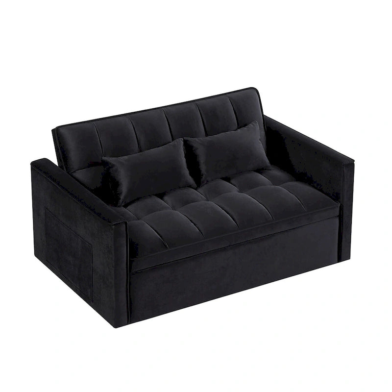 Canapé-lit convertible moderne avec futon, dossier réglable, accoudoirs