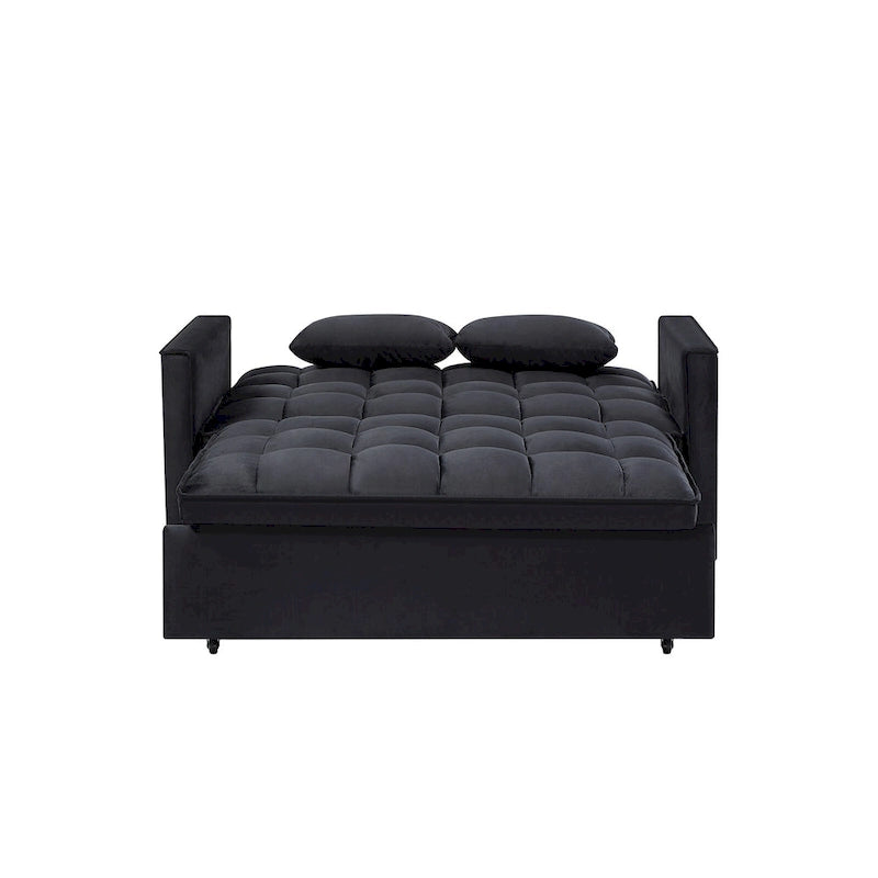 Canapé-lit convertible moderne avec futon, dossier réglable, accoudoirs