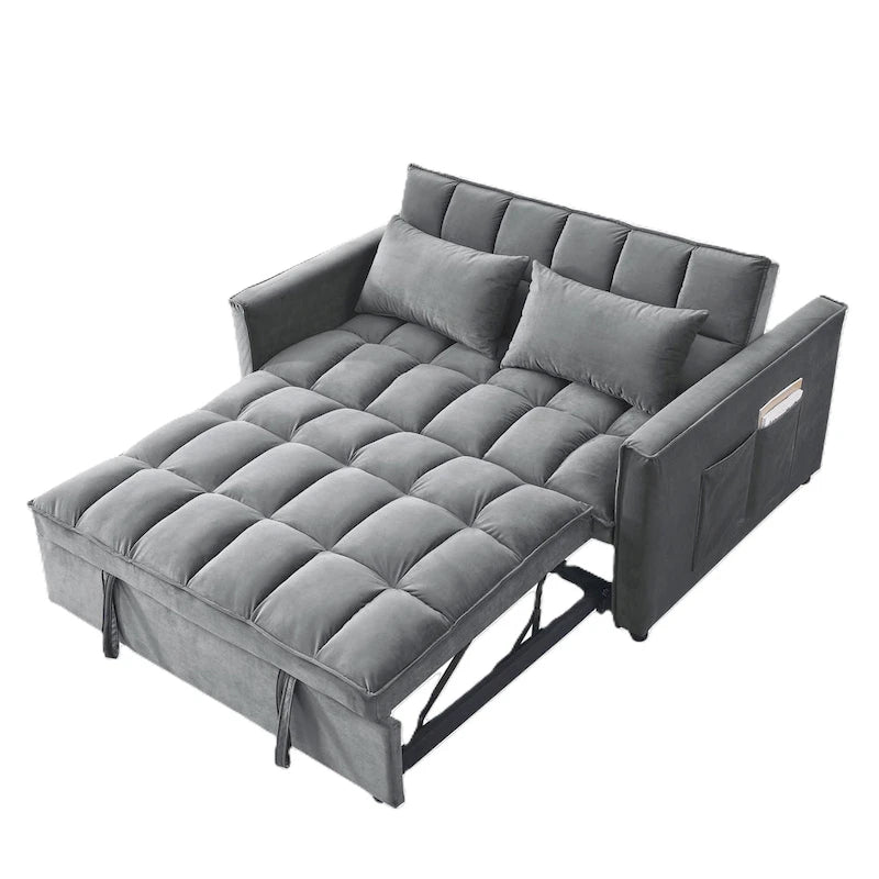 Canapé-lit convertible moderne avec futon, dossier réglable, accoudoirs