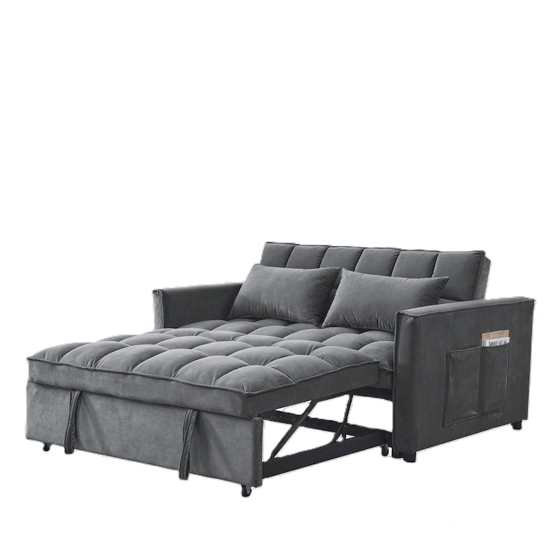 Canapé-lit convertible moderne avec futon, dossier réglable, accoudoirs