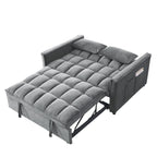Canapé-lit convertible moderne avec futon, dossier réglable, accoudoirs