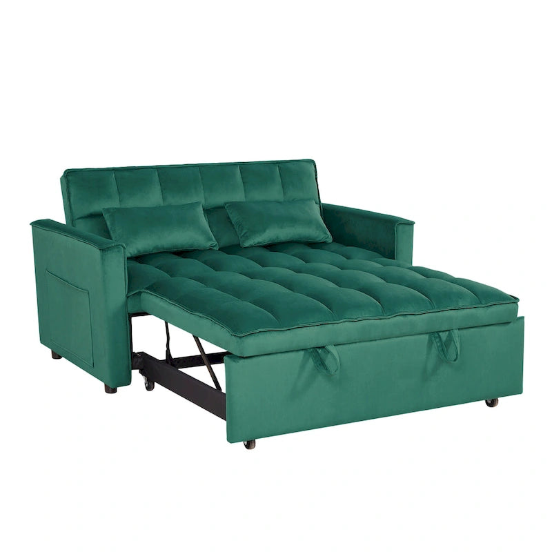 Canapé-lit convertible moderne avec futon, dossier réglable, accoudoirs