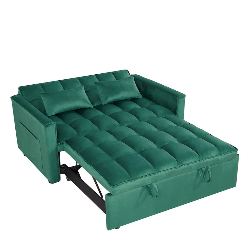 Canapé-lit convertible moderne avec futon, dossier réglable, accoudoirs