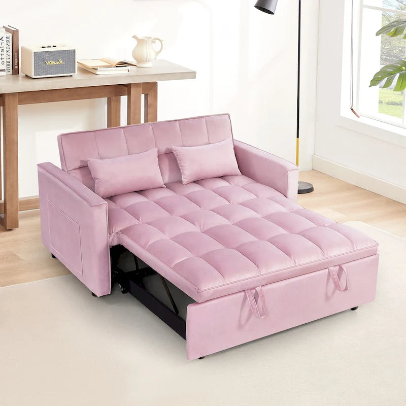 Canapé-lit convertible moderne avec futon, dossier réglable, accoudoirs