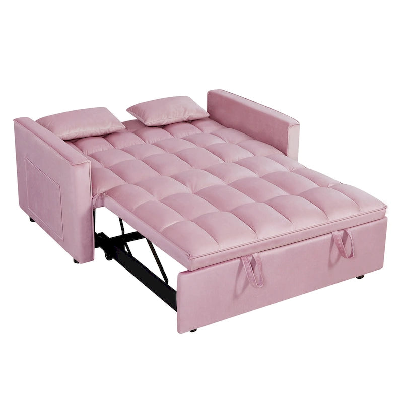 Canapé-lit convertible moderne avec futon, dossier réglable, accoudoirs