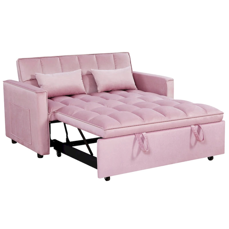 Canapé-lit convertible moderne avec futon, dossier réglable, accoudoirs