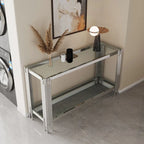 Console double plateau en verre trempé sophistiquée