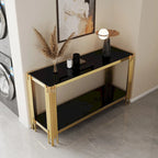 Console double plateau en verre trempé sophistiquée