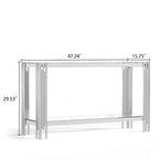 Console double plateau en verre trempé sophistiquée